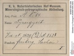 Etiketten zu Pyrargyrit (NHMW-MIN-Al84)